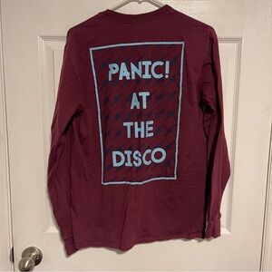 Panic At The Disco Shirt Adult Medium Burgundy Long Sleeve Double Sided